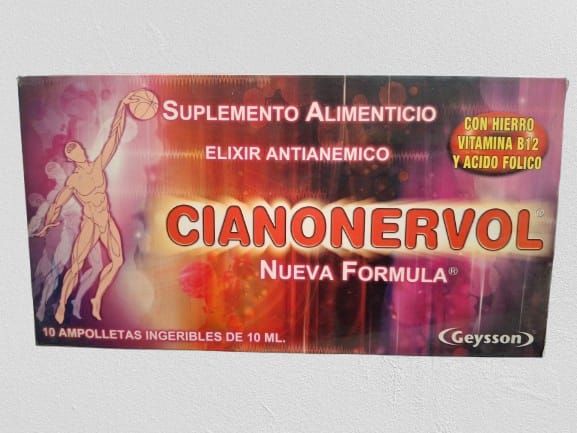 AMP. CIANONERVOL C/10 HIERRO Y ACIDO