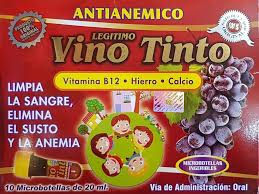 INGERIBLE VINO TINTO CON 10 VITAMINA B12