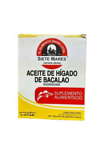 [7401008800655]  SIETE MARES ACEITE HIGADO DE BACALAO 100 CAPS